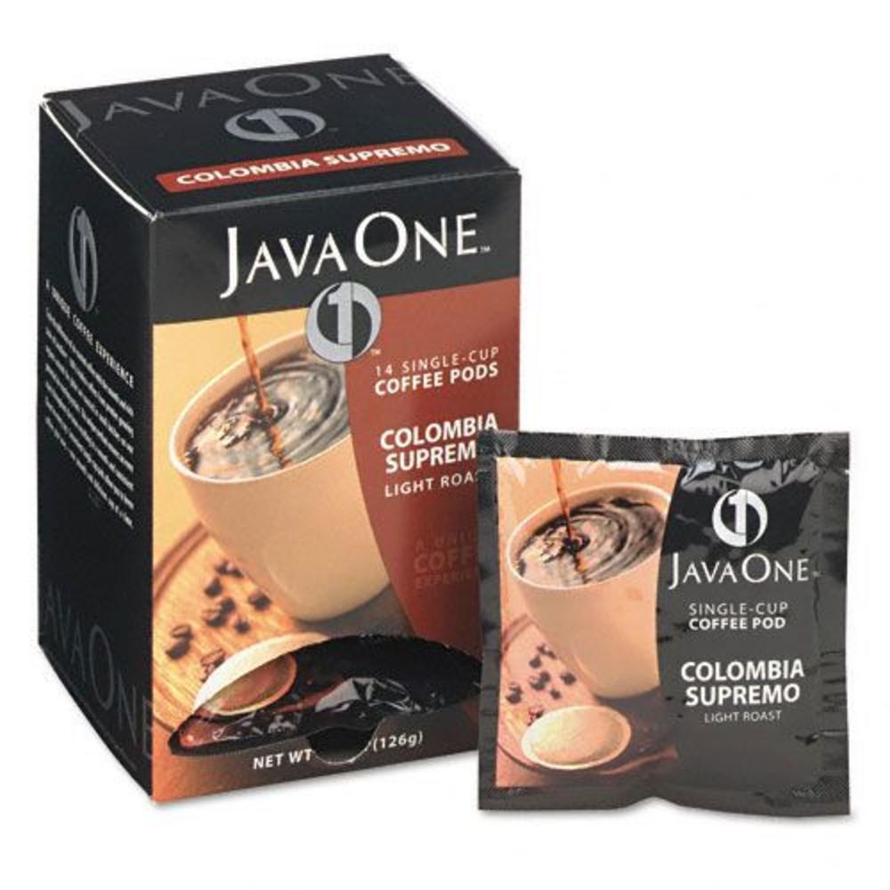 Java One JAV30200 Single Cup Coffee Pods, Columbian Supremo, 14/bx
