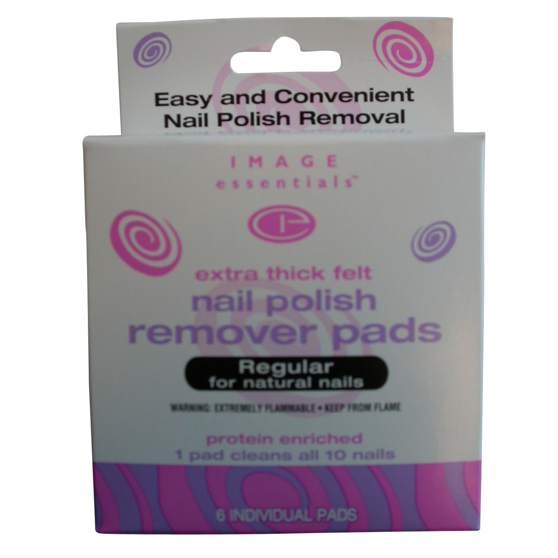 Image Essentials Nail Polish Remover Pads Regular Acetone 6 Count