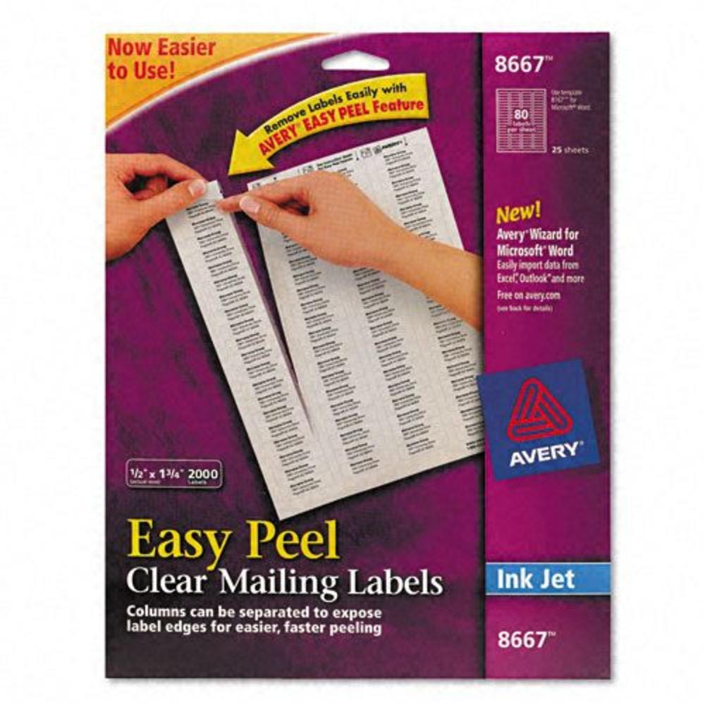 Avery AVE8667 Easy Peel Clear Mailing Labels