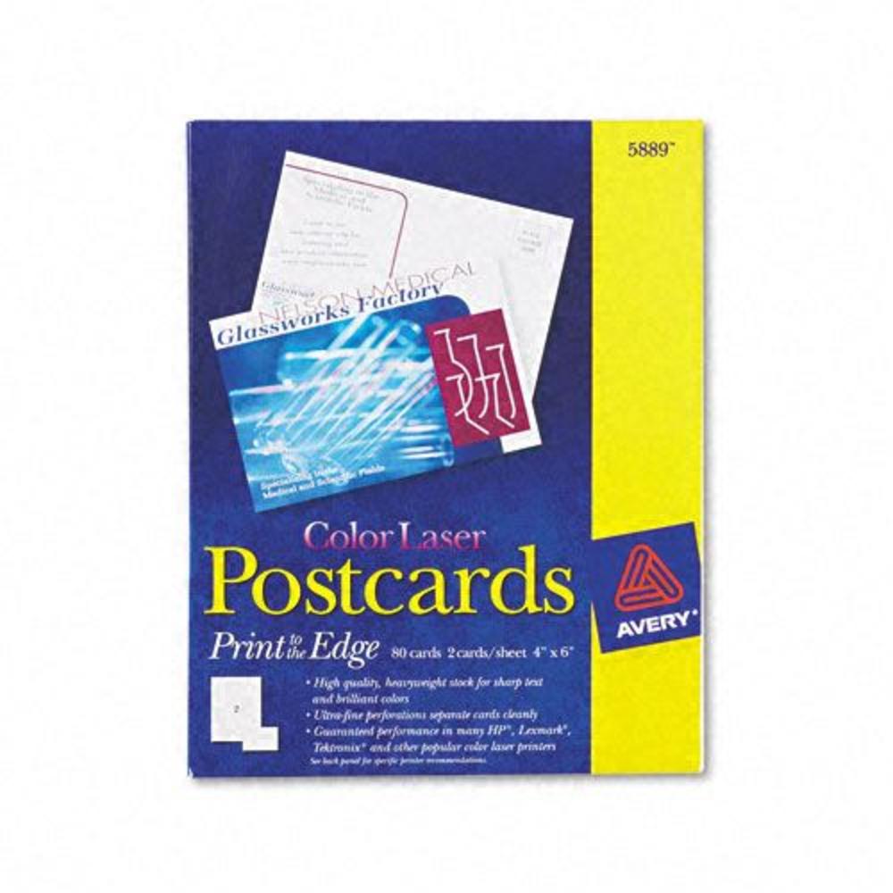 Avery AVE5889 Printer Compatible Postcards, 4 x 6, 80/Pack