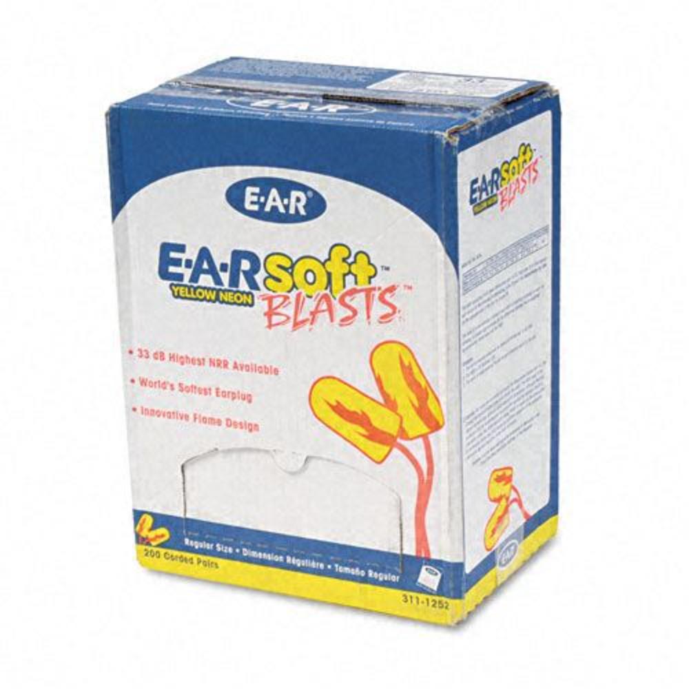 Aearo Peltor EARsoft Blasts Foam Ear Plugs, Corded, Yellow