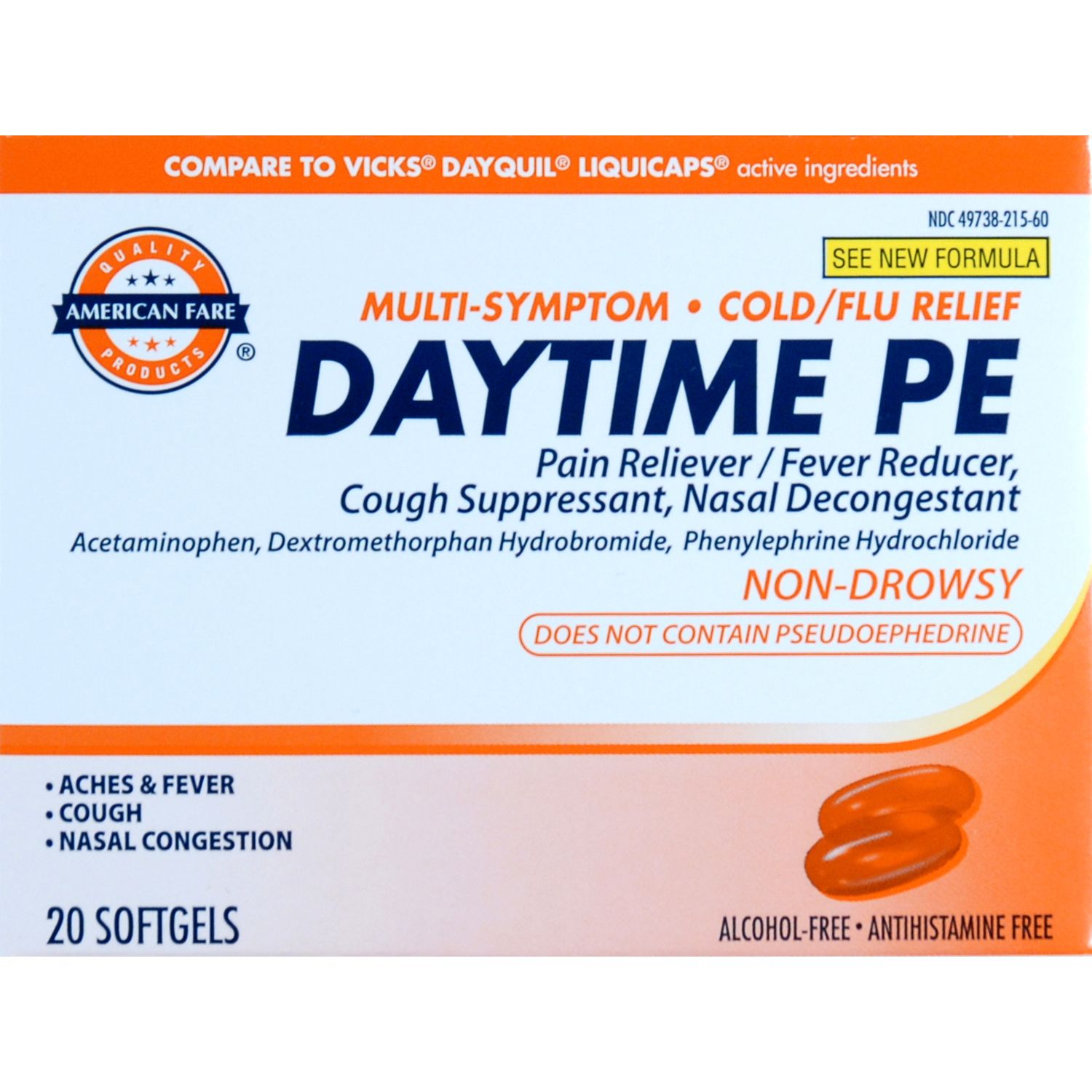 American Fare Daytime Cold & Flu Non-Drowsy 20-Count