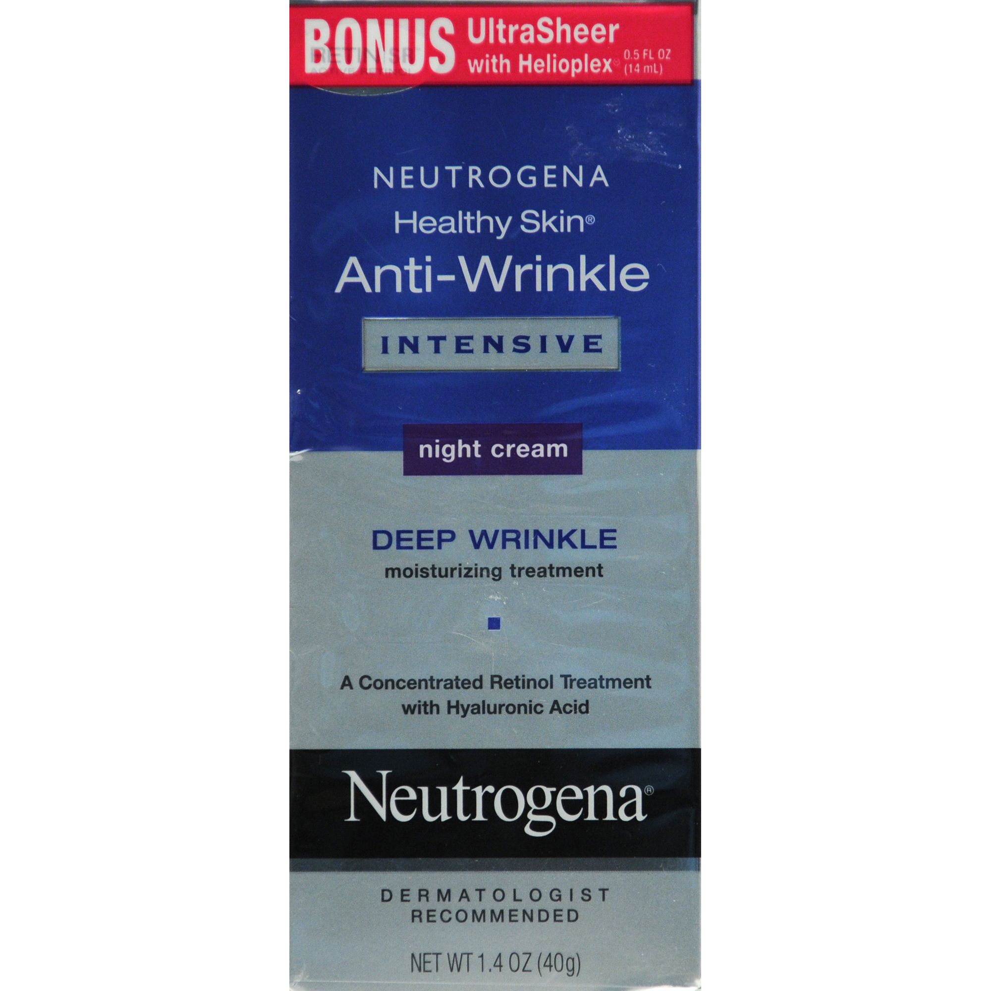Neutrogena Night Cream  Anti-Wrinkle Intensive  Deep Wrinkle Moisturizing Treatment  1.4 oz (40 g)