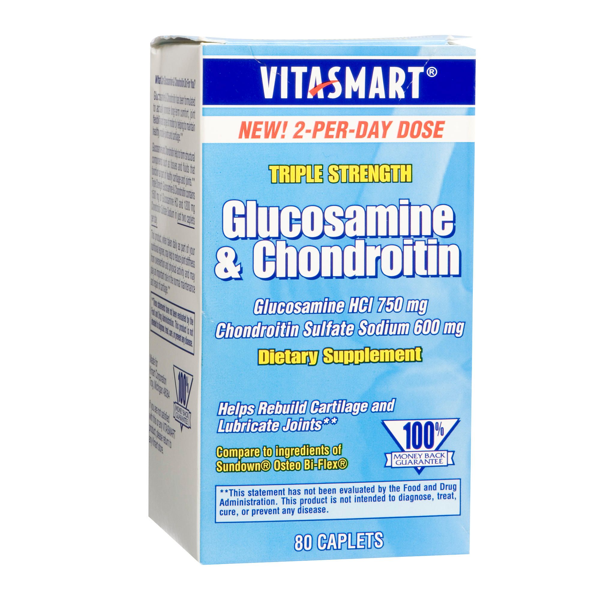 VitaSmart  Triple Strength Glucosamine & Chondroitin Caplets 80 Count