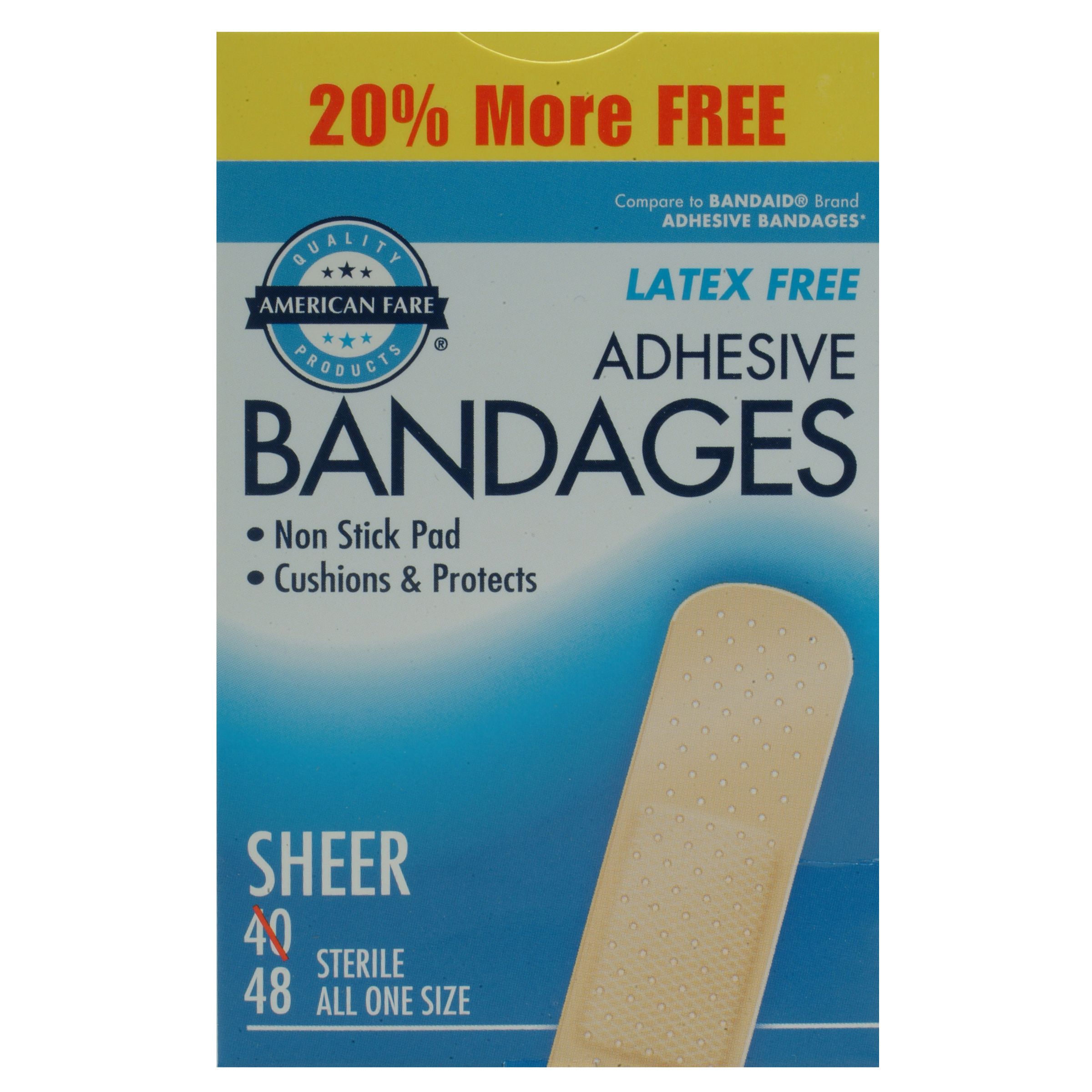 American Fare Sheer Bandages 3/4 inch - 40 count