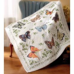 Bucilla Stamped Embroidery Kit, 45 by 45-Inch, 45178 Butterfly