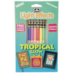 DMC 317WPK6 Light Effects Polyester Embroidery Floss, 8.7-Yard, Tropical Glow