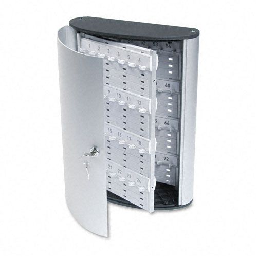 Durable DBL195523 Locking 72-Key Brushed Aluminum Cabinet