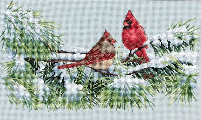 Dimensions Winter    -Stitch Kit Cardinals