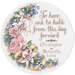 Dimensions To Have & To Hold Wedding Record Counted Cross Stitch Kit: 12" Round