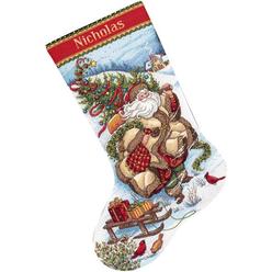 Dimensions Gold Collection Santa's Journey Stocking Counted Cross Stitch: 16" Long