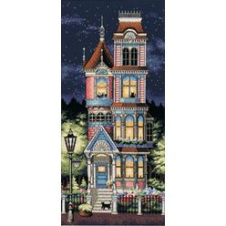 Dimensions Victorian Charm Counted Cross Stitch Kit, 18 Count Navy Aida, 8 x 17