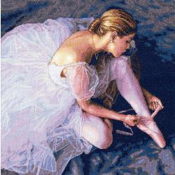 Dimensions Gold Collection Counted Cross Stitch Kit, Beautiful Ballerina, 18 Count White Aida, 14'' x 14''