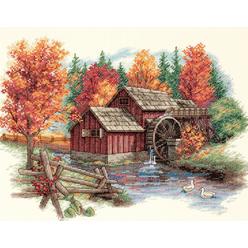 Dimensions Glory of Autumn Seasonal Counted Cross Stitch Kit, 14 Count Ivory Aida, 14" x 11"