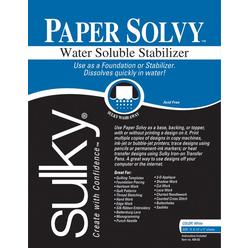 Sulky Paper Solvy Water Soluble Fabric stabilizer, 8, White