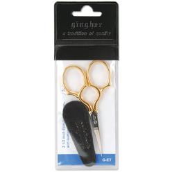 Gingher 1005279 Epaulette Embroidery Scissors 3.5-W/Leather Sheath