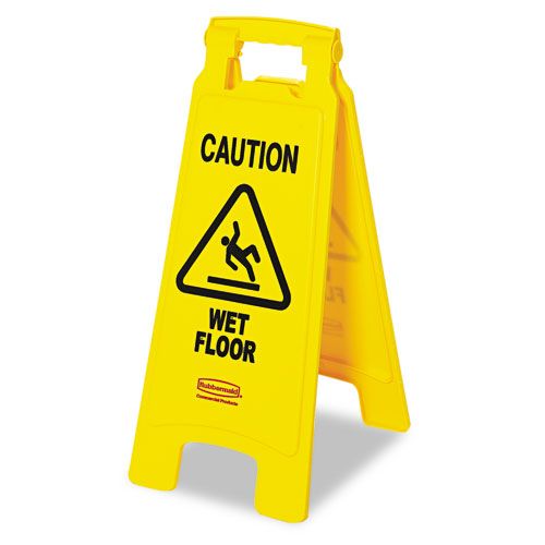Rubbermaid RCP611277YW &#8220;Caution Wet Floor&#8221; Floor Sign