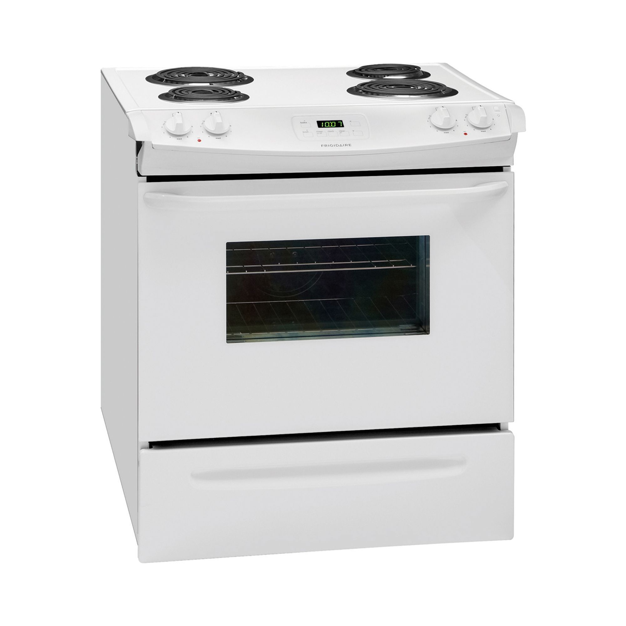 Frigidaire 30″ Electric Coil Manualclean Slidein Range Mudel