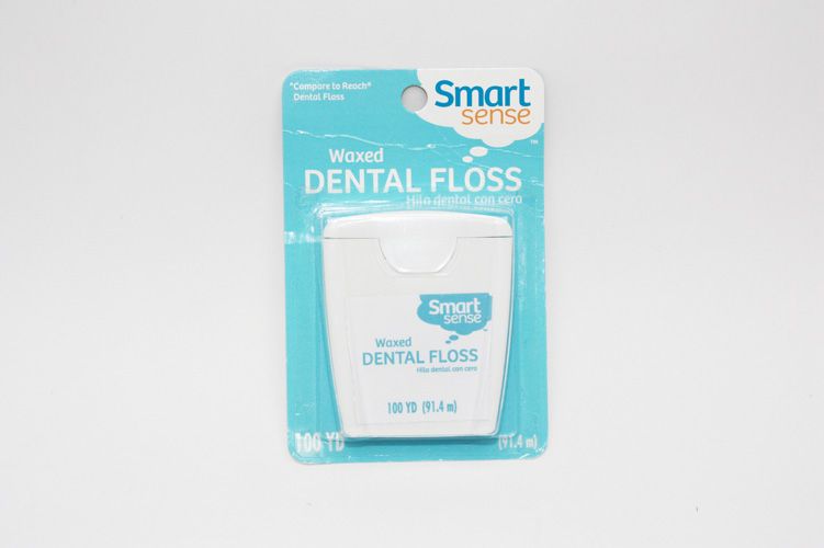 Smart Sense Waxed Dental Floss, 100yd