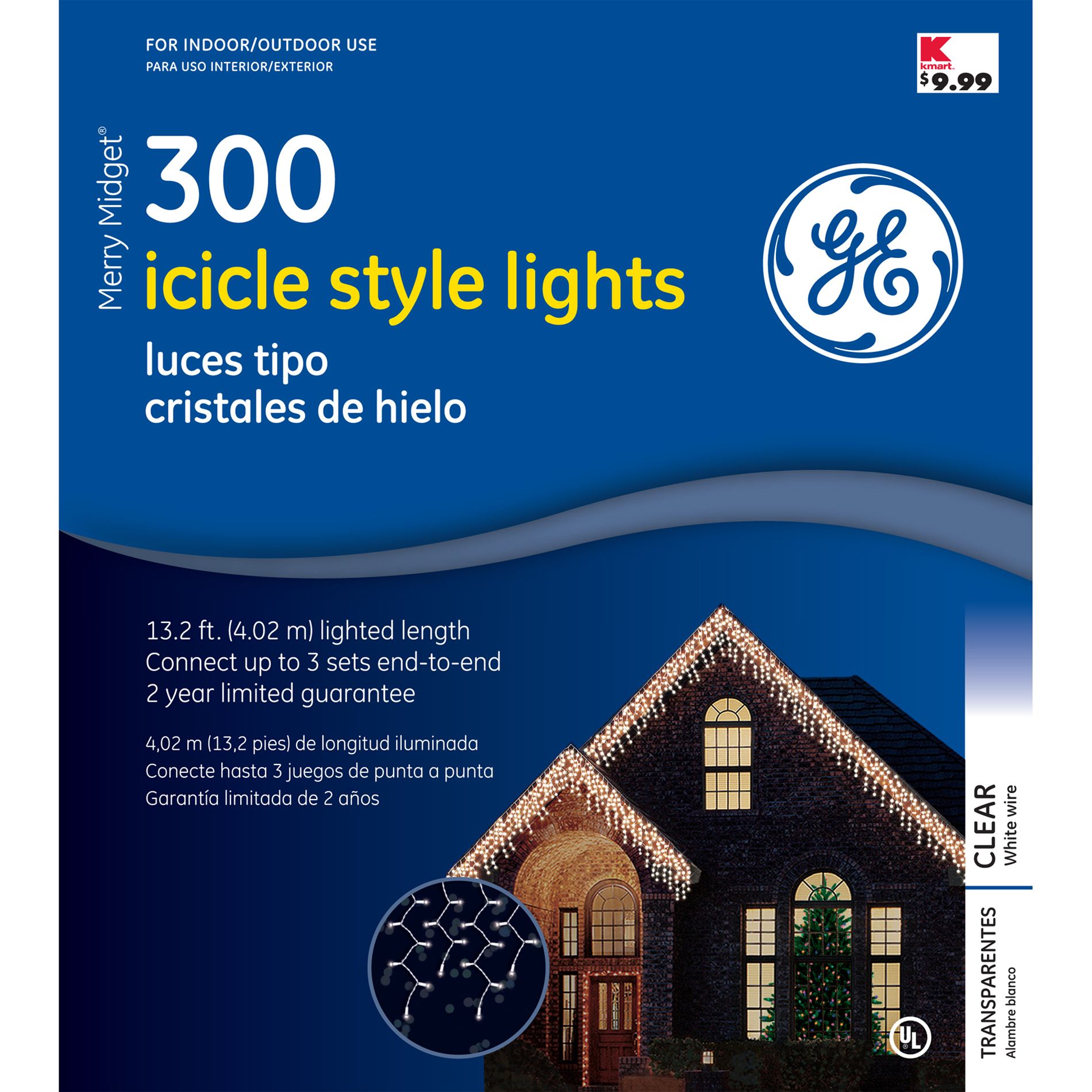 GE Merry Midt 300 Icicle Light Set - Clear