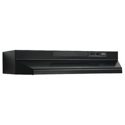 Broan-NuTone 30-inch Under-Cabinet 4-Way Convertible Range Hood with 2-Speed Exhaust Fan and Light, MAX 260 CFM, Black
