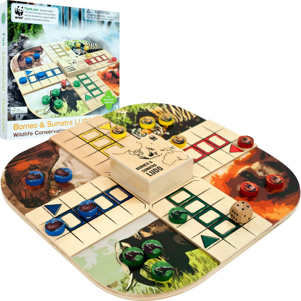 Trademark Global Zoo Animals Wood Board Game Ludo - Fun and exciting