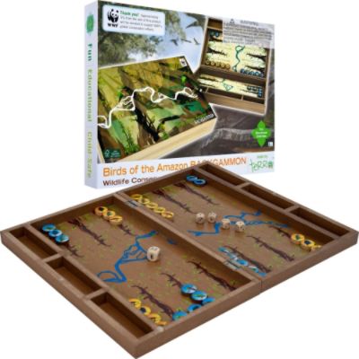 Trademark Global Zoo Birds Wood Backgammon Set - Great for all ages