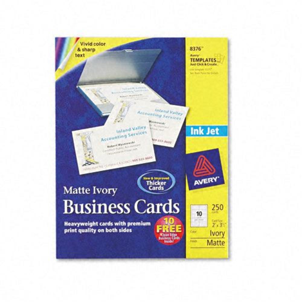 Avery AVE8376 Matte Business Cards, Ivory, 10 per Sheet