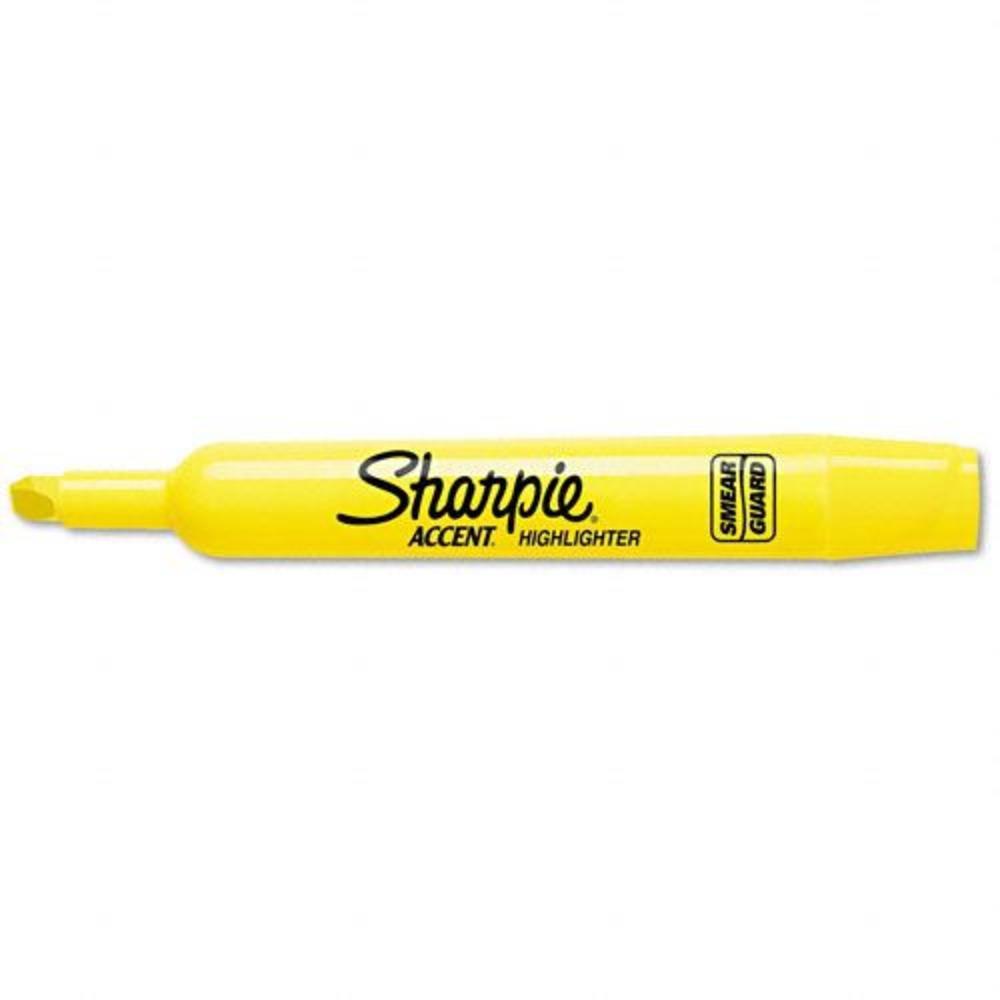Sharpie SAN25005 Accent Tank Style Highlighter  Chisel Tip  Yellow  12/Pk