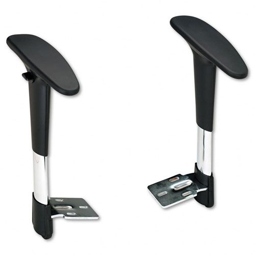 Safco Metro Series Replacement T-Pad Arms, Black/Chrome