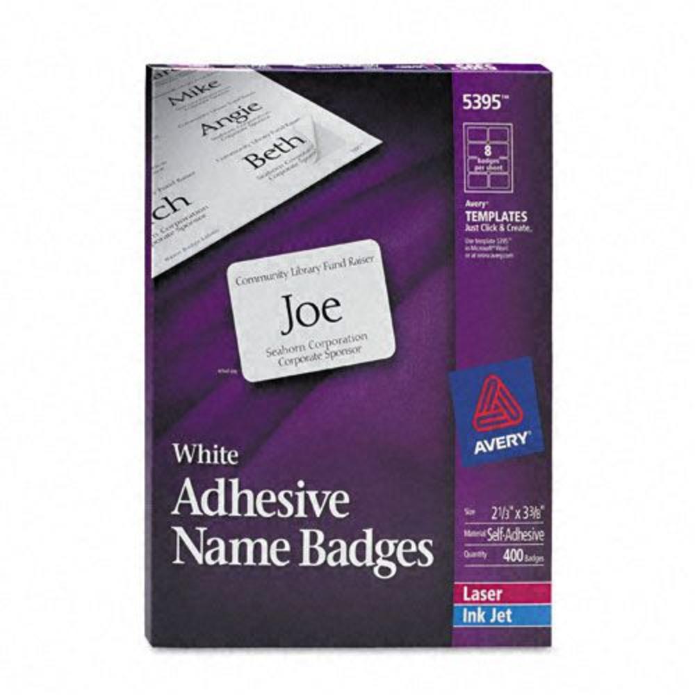 Avery AVE5395 Self-Adhesive Laser/Ink Jet Name Badge Labels