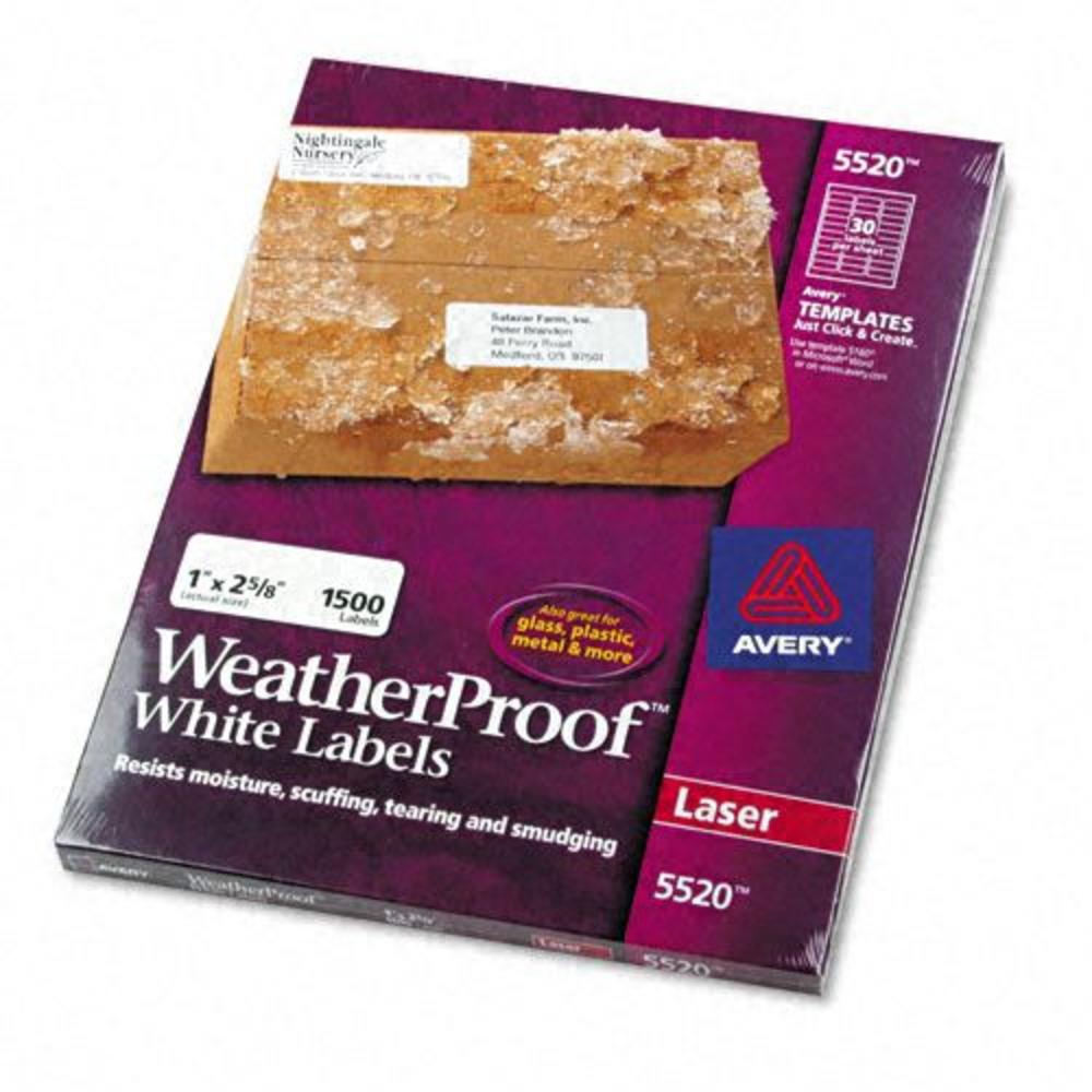 Avery AVE5520 WeatherProof Durable Laser Shipping Labels