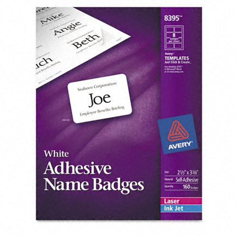 Avery AVE8395 Self-Adhesive Laser/Ink Jet Name Badge Labels
