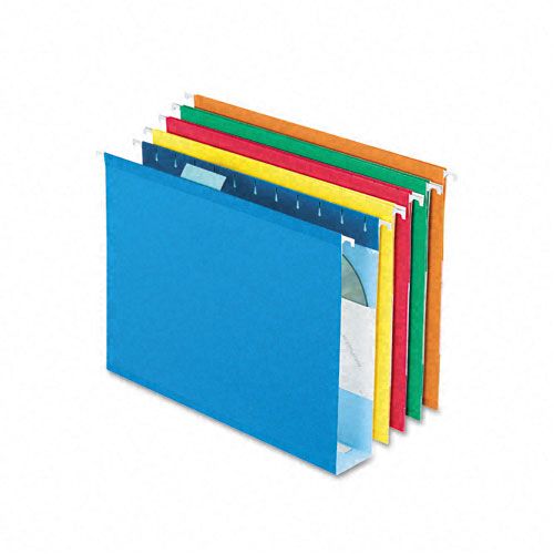 Pendaflex PFX4152X2ASST 2" Hanging File Folder, Kraft, Letter, Assorted
