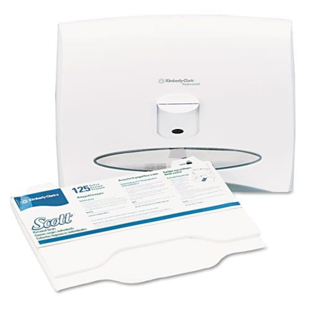 Kimberly-Clark KCC09505 Plastic Locking Toilet Seat Cover Dispenser, White