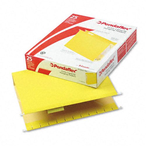 Pendaflex PFX4152X2YEL 2" Hanging File Folder, Kraft, Letter, Yellow