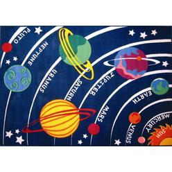 LA Rugs LA Rug, Fun Rugs LA Rug FT-170 5376 Fun Time Collection - Solar System Rug - 5 Ft 3 In x 7 Ft 6 In