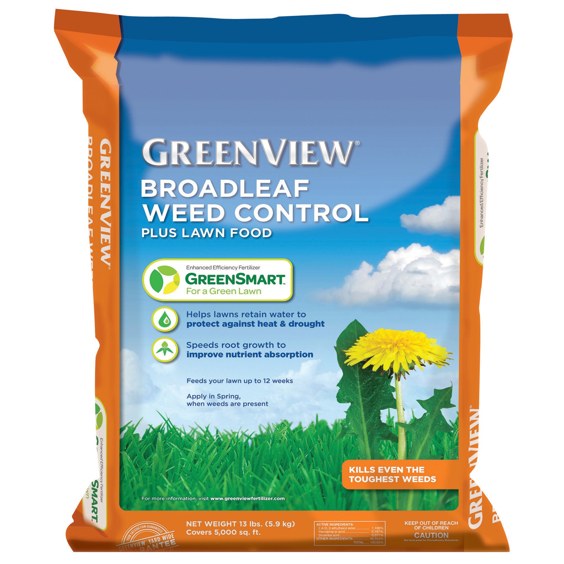 Lebanon GRV2131170 Greenview&#174; Broadleaf Weed Control Plus Lawn Feed with Greensmart 22-0-4 with Trimec Ester, 15M