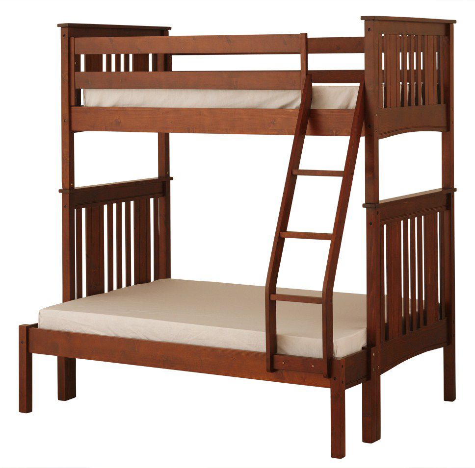 Canwood Base Camp Twin over Full Bunk Bed with Ladder/Guard Rail - Cherry