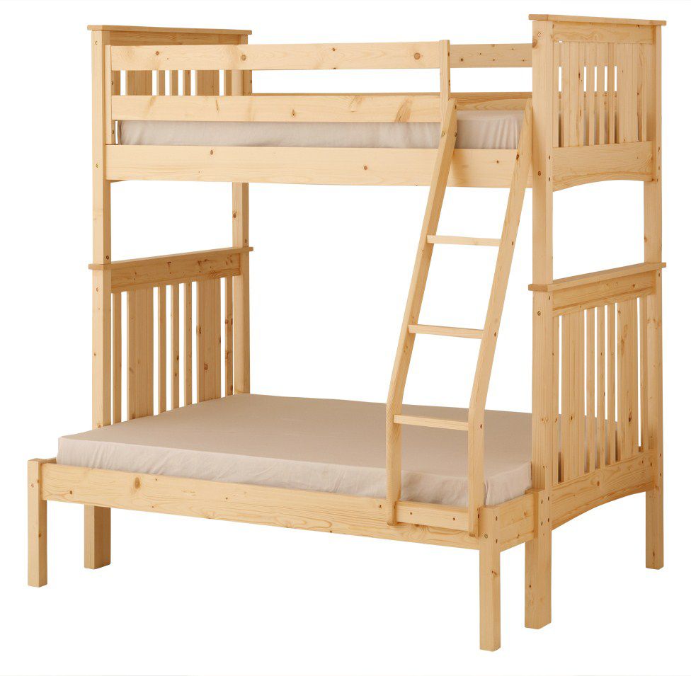 Canwood Base Camp Twin over Full Bunk Bed with Ladder/Guard Rail - Natural