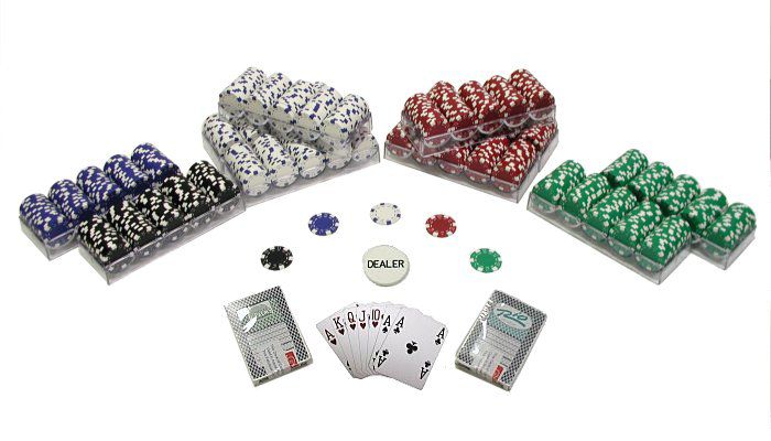 Trademark Global 1000 Striped Dice 11.5 Gram Poker Chips Texas Hold em Set