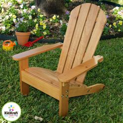 kidkraft wooden adirondack children's outdoor chair, kid's patio furniture, honey, gift for ages 3-8 21.5 x 19.2 x 24.5