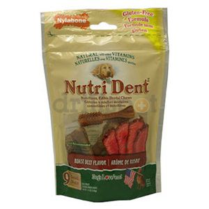 Nylabone Nutri Dent Roast Beef Flavored Dental Chews Small, 9 Count Bag