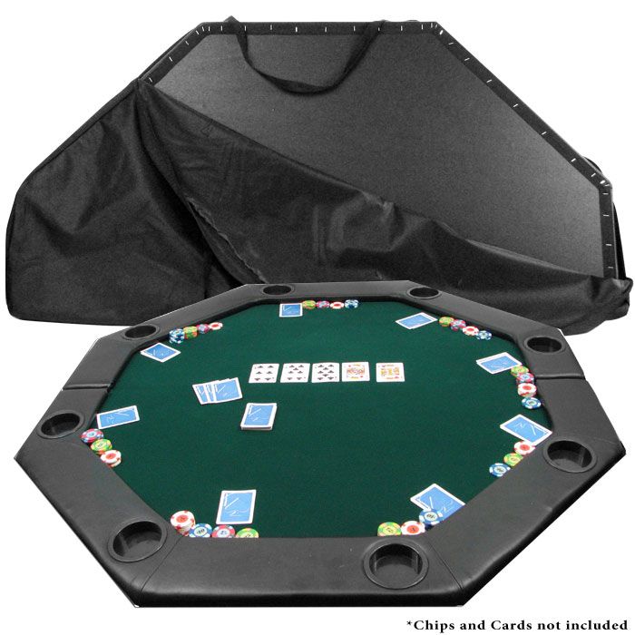 Trademark Global 52 x 52 inch Octagon Padded Poker Tabletop Green