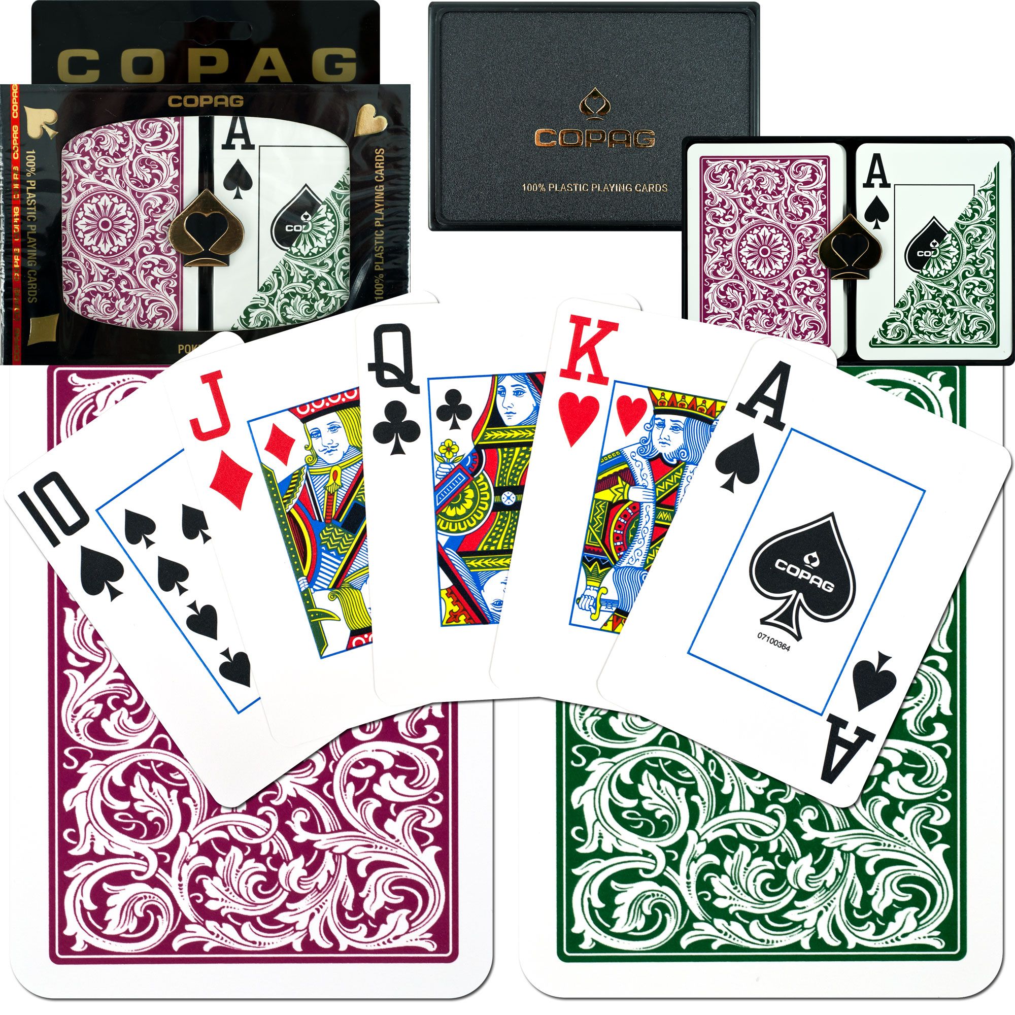 Copag Cards Copag&#153; Poker Size JUMBO Index - Green*Burgundy Setup