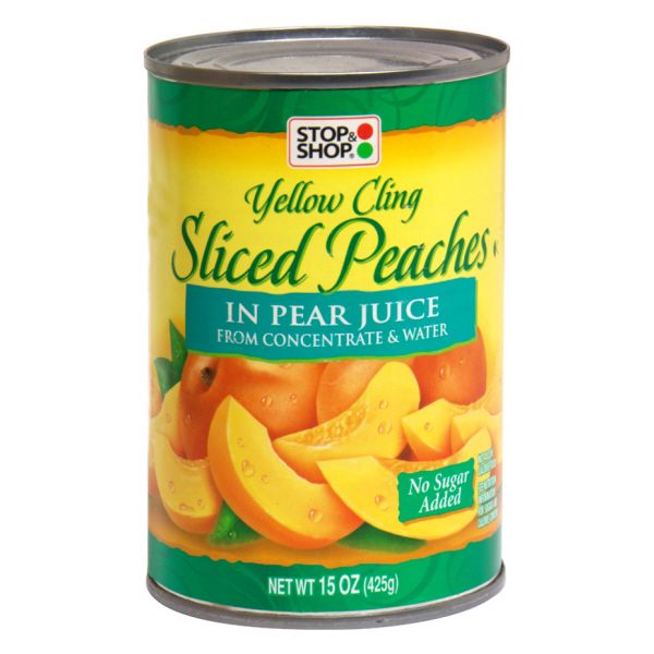 Stop & Shop Yellow Cling Sliced Peaches in Pear Juice 15 oz (425 g)