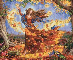 Dimensions -Gold Collection Fall Fairy Counted Cross Stitch Kit-14"X12" 14 Count