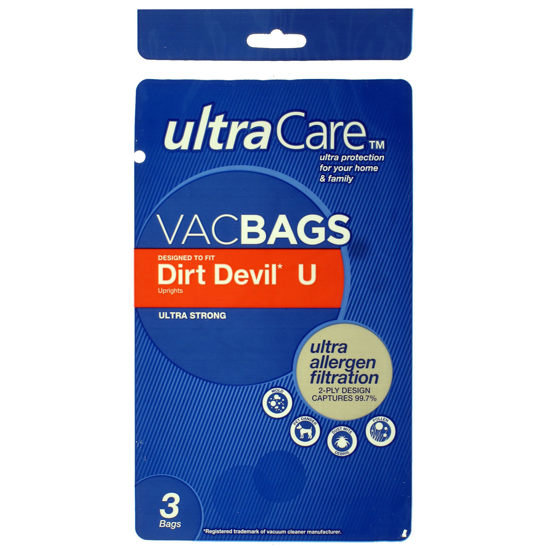 UltraCare 609897 Premium VacBags for Dirt Devil Type U &#8211; 3 pack