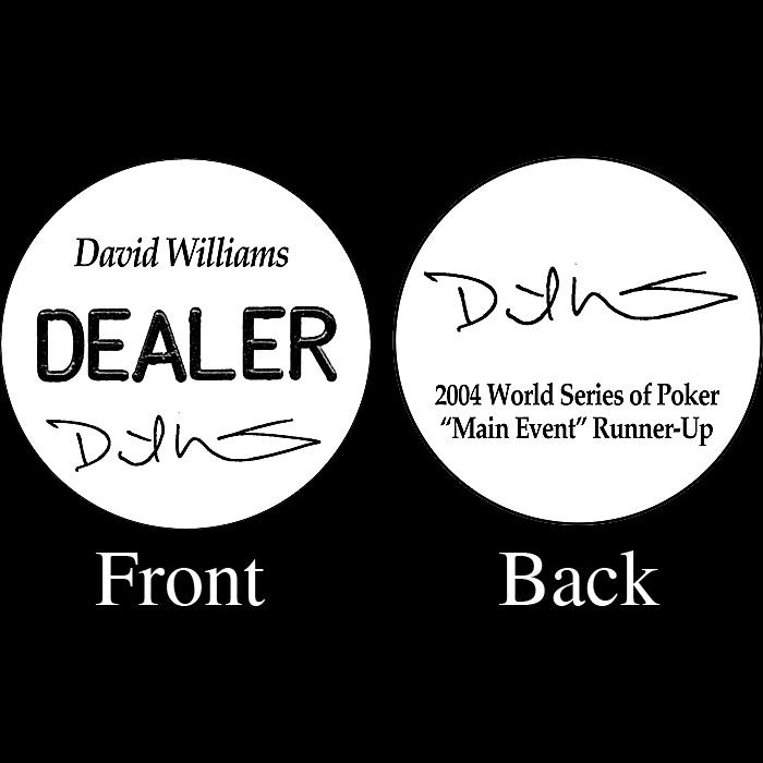 Trademark DAVID WILLIAMS Professional Collector's Dealer Button