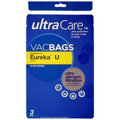 UltraCare 177130 3-Pack Premium Vacuum Bags for Eureka U Upright Cleaners